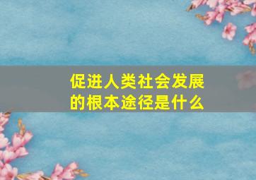 促进人类社会发展的根本途径是什么