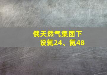 俄天然气集团下设氦24、氦48