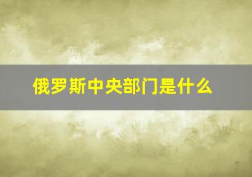 俄罗斯中央部门是什么