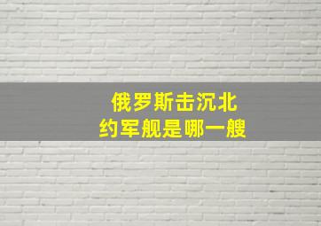 俄罗斯击沉北约军舰是哪一艘