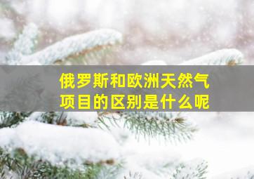 俄罗斯和欧洲天然气项目的区别是什么呢