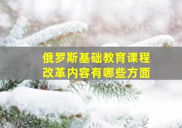 俄罗斯基础教育课程改革内容有哪些方面