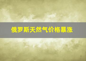 俄罗斯天然气价格暴涨