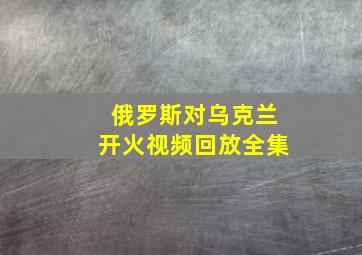 俄罗斯对乌克兰开火视频回放全集