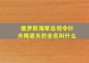 俄罗斯海军总司令叶夫梅诺夫的全名叫什么