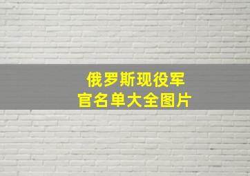 俄罗斯现役军官名单大全图片