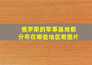 俄罗斯的军事基地都分布在哪些地区呢图片