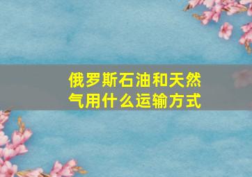 俄罗斯石油和天然气用什么运输方式