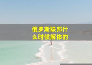 俄罗斯联邦什么时候解体的