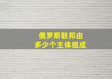 俄罗斯联邦由多少个主体组成