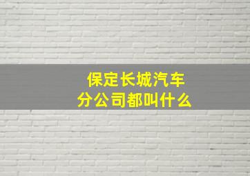 保定长城汽车分公司都叫什么