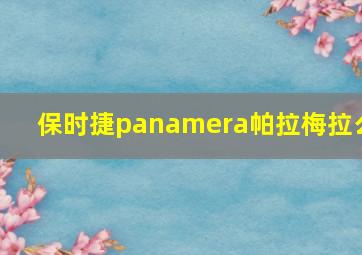 保时捷panamera帕拉梅拉么