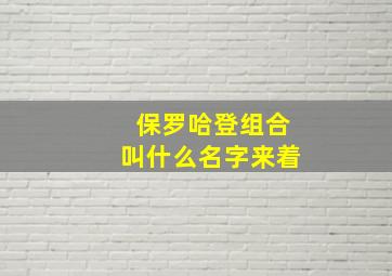 保罗哈登组合叫什么名字来着