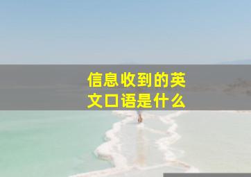 信息收到的英文口语是什么