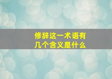 修辞这一术语有几个含义是什么