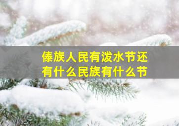 傣族人民有泼水节还有什么民族有什么节