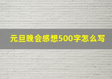 元旦晚会感想500字怎么写