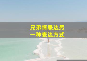 兄弟情表达另一种表达方式