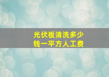 光伏板清洗多少钱一平方人工费