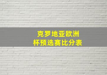 克罗地亚欧洲杯预选赛比分表