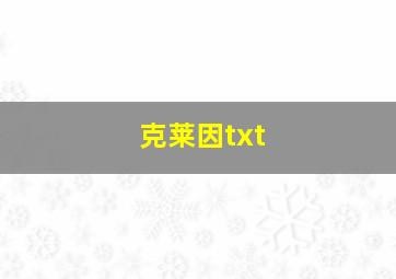 克莱因txt