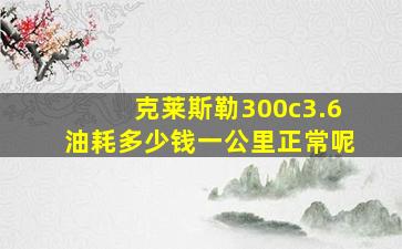 克莱斯勒300c3.6油耗多少钱一公里正常呢