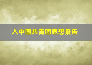 入中国共青团思想报告