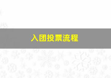 入团投票流程