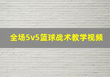 全场5v5篮球战术教学视频