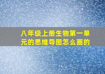 八年级上册生物第一单元的思维导图怎么画的