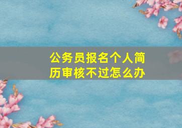 公务员报名个人简历审核不过怎么办