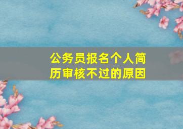 公务员报名个人简历审核不过的原因