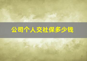 公司个人交社保多少钱