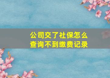 公司交了社保怎么查询不到缴费记录