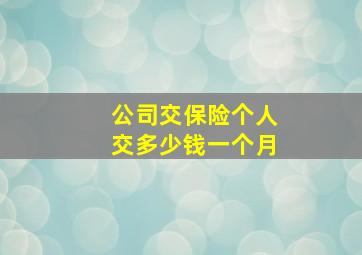 公司交保险个人交多少钱一个月