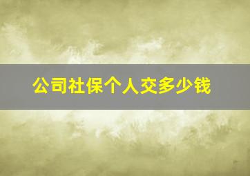 公司社保个人交多少钱