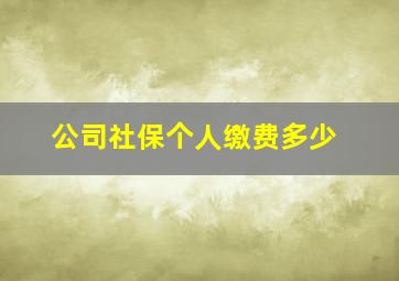 公司社保个人缴费多少