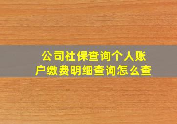 公司社保查询个人账户缴费明细查询怎么查