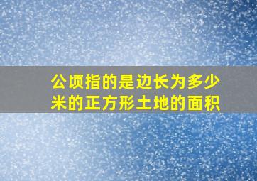 公顷指的是边长为多少米的正方形土地的面积