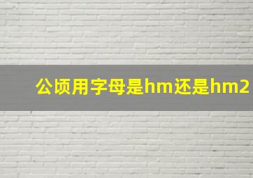 公顷用字母是hm还是hm2