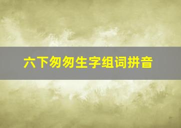 六下匆匆生字组词拼音