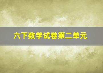 六下数学试卷第二单元