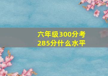 六年级300分考285分什么水平