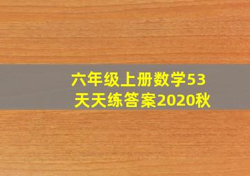 六年级上册数学53天天练答案2020秋