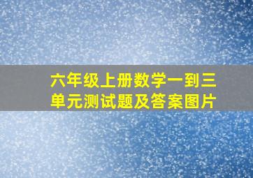 六年级上册数学一到三单元测试题及答案图片