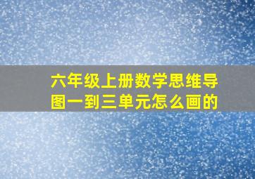 六年级上册数学思维导图一到三单元怎么画的