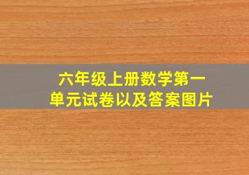 六年级上册数学第一单元试卷以及答案图片