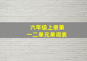 六年级上册第一二单元单词表