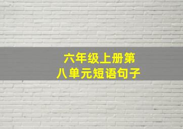 六年级上册第八单元短语句子