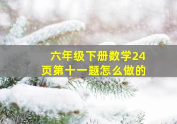 六年级下册数学24页第十一题怎么做的